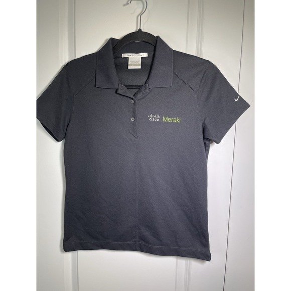 Cisco Meraki Nike Golf Size Small Black Polo Dri-Fit